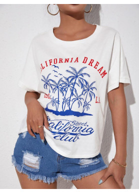 Футболка жіноча з принтом 48 Біла 2664085901