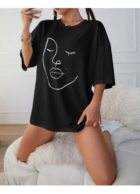 Футболка жіноча з принтом 48 Чорний 2664087641