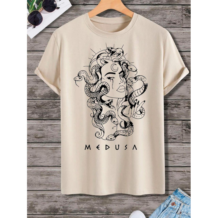 Футболка жіноча з принтом М Бежева 2634325331