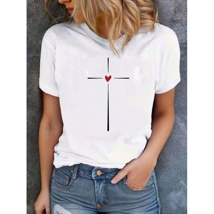 Футболка жіноча з принтом 44 Біла 2634325554