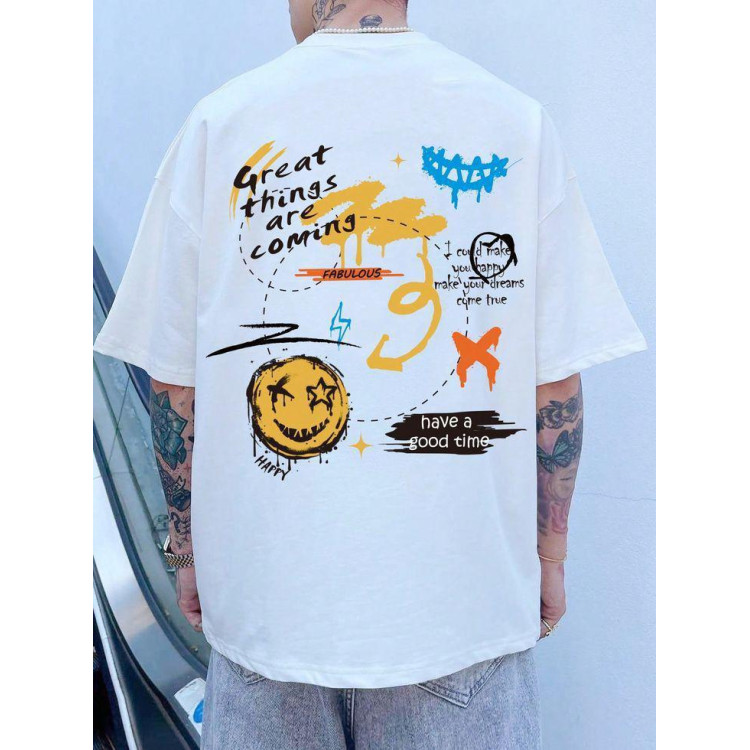 Футболка чоловіча с принтом 46 Біла 2664091018