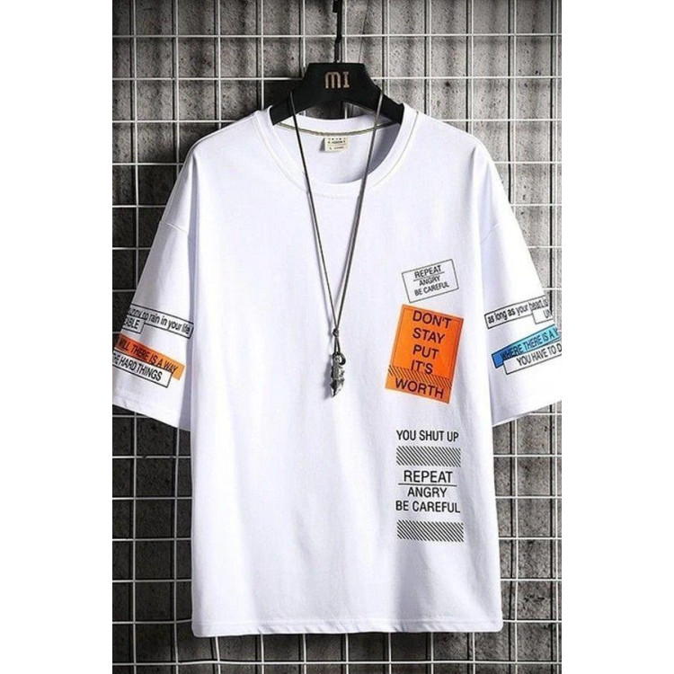 Футболка чоловіча с принтом 46 Біла 2664091098