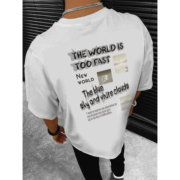 Футболка чоловіча с принтом 46 Біла 2664091112