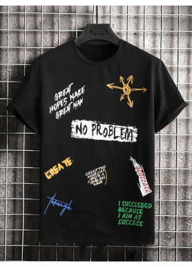 Футболка чоловіча с принтом 46 Чорний 2664091196