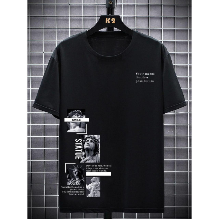 Футболка чоловіча с принтом 46 Чорний 2664091202