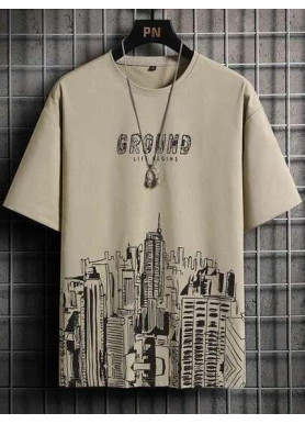 Футболка чоловіча с принтом 46 Бежева 2664092780