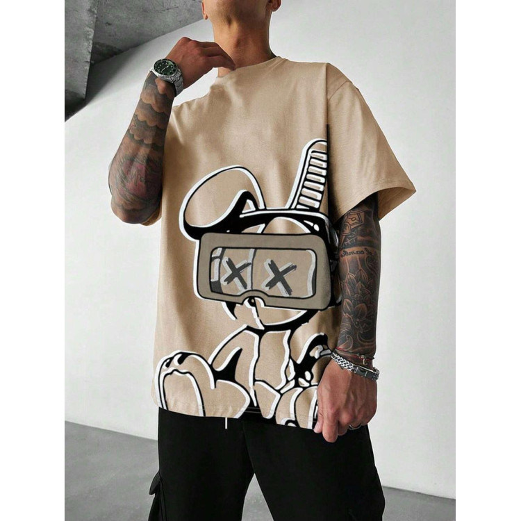 Футболка чоловіча с принтом 46 Бежева 2664092782