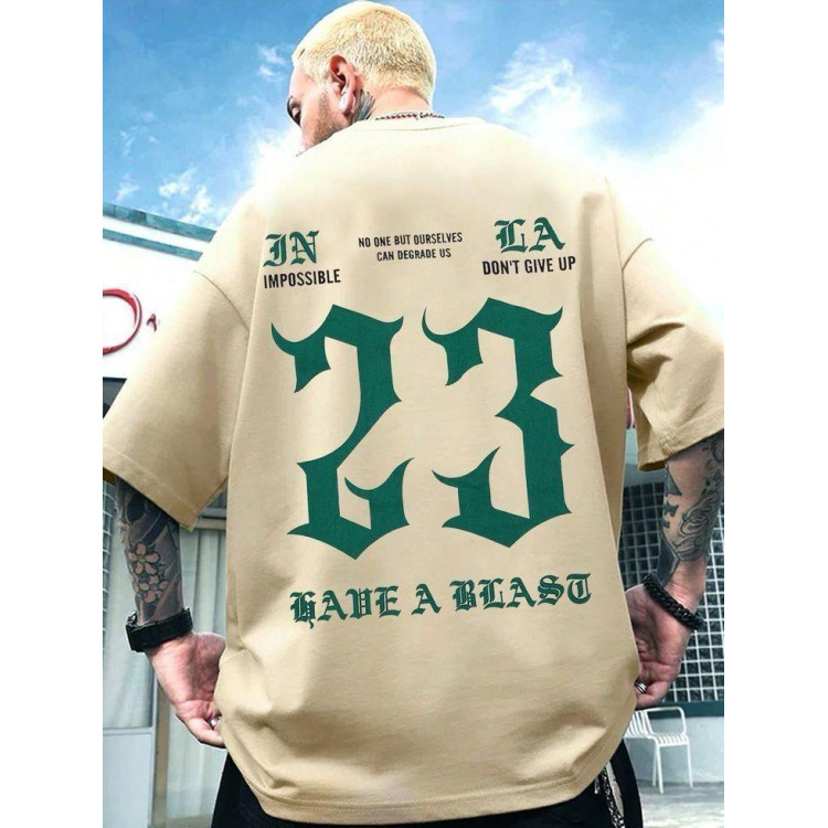 Футболка чоловіча с принтом 46 Бежева 2664092783