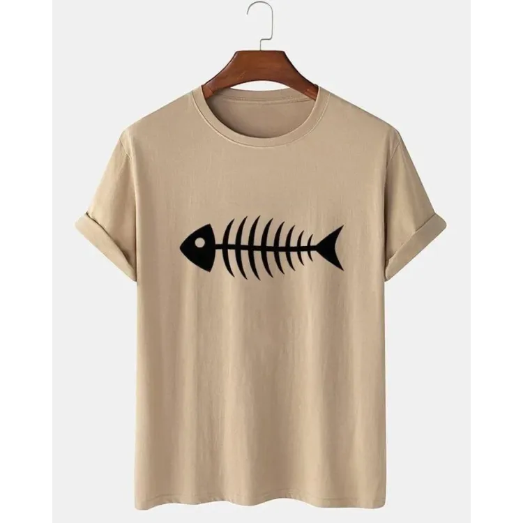 Футболка чоловіча с принтом 46 Бежева 2664092784