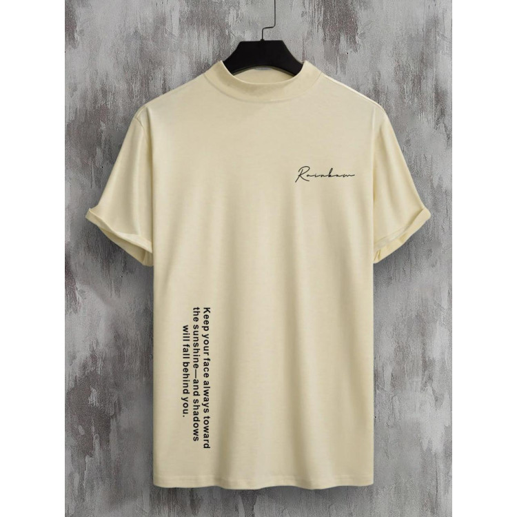 Футболка чоловіча с принтом 46 Бежева 2664092786