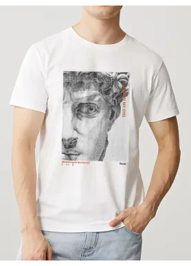 Футболка чоловіча с принтом 46 Біла 2664092842