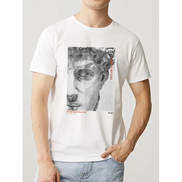 Футболка чоловіча с принтом 46 Біла 2664092842