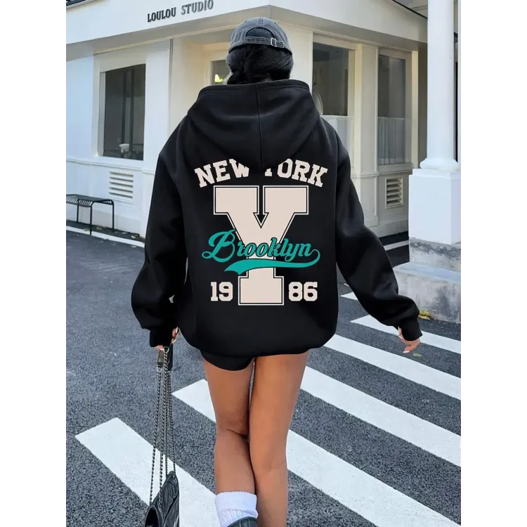 Худі жіноче, світшот чорний, модна толстовка 2700265404 розмір 42