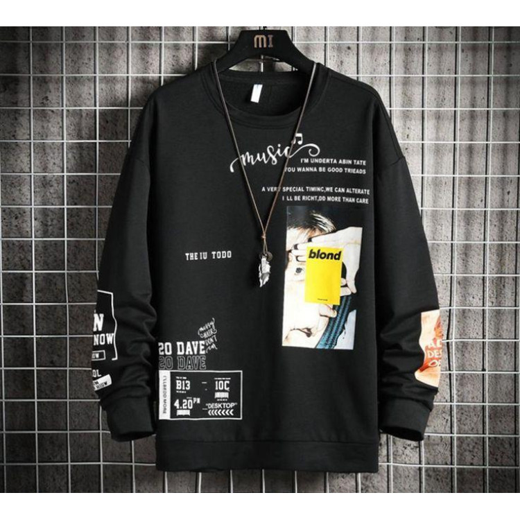 Світшот чорний жіночий з принтом 2711524592 розмір 42