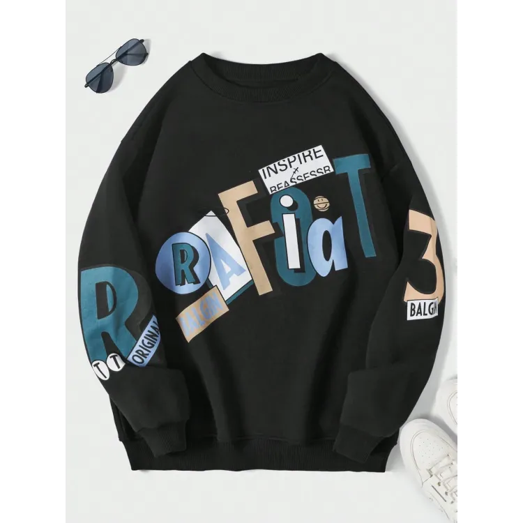 Світшот чорний жіночий з принтом 2711524597 розмір 42