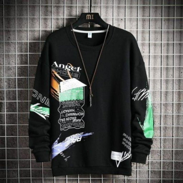 Світшот чорний жіночий з принтом 2711524602 розмір 42