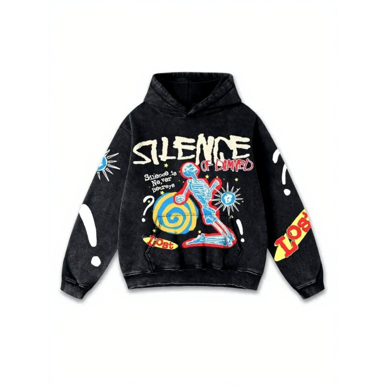 Худі, сіра з прінтом толстовка чоловіча 2759194283 размер 42