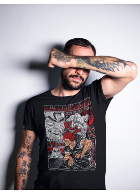 Футболка з аніме принтом Бакі Грапплер Гйм Воркоут оверсайз (S/M/L) Чорний AnimeJ0007