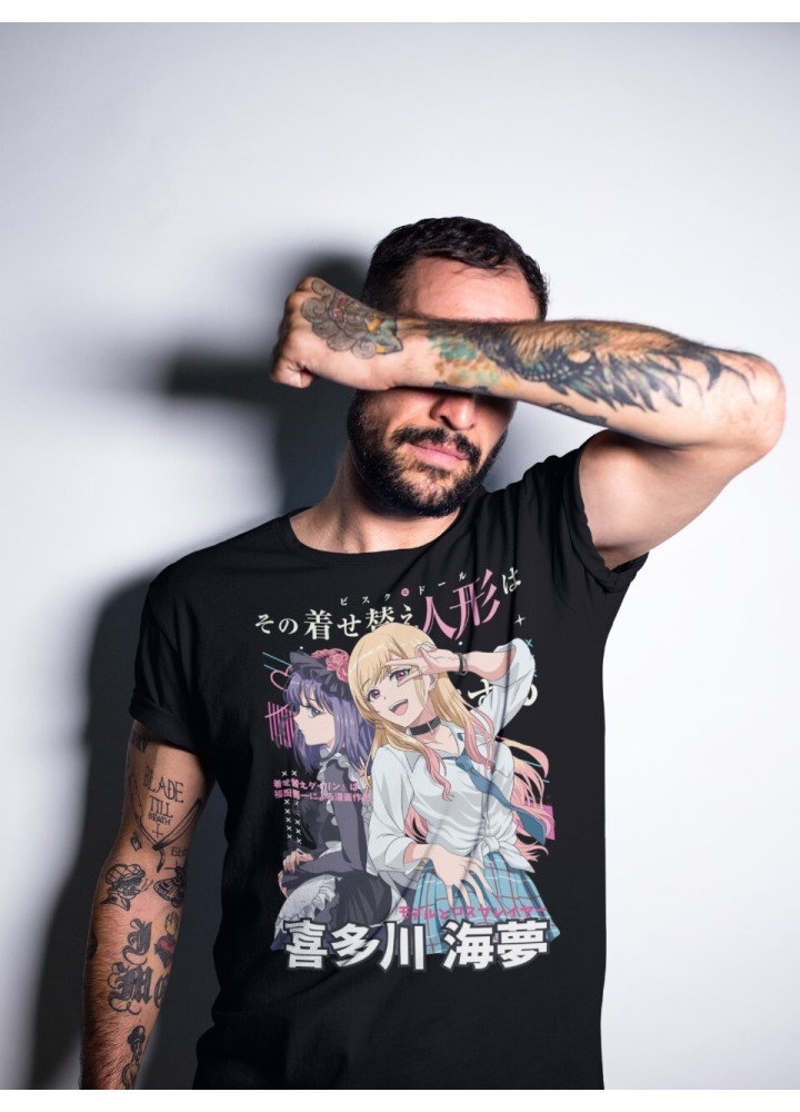Футболка з аніме принтом Марін Кітагава Мй Дресс оверсайз (S/M/L) Чорний AnimeJ0009