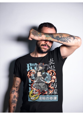 Футболка з аніме принтом Аніме Фіре Форке Тамакі оверсайз (S/M/L) Чорний AnimeJ0013