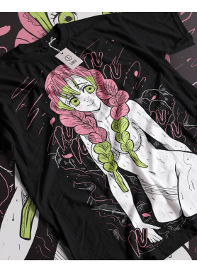 Футболка з аніме принтом Вбивця демонів оверсайз (S/M/L) Чорний AnimeJ1025