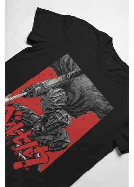 Футболка з аніме принтом Берсерк Гутс Аніме Манга оверсайз (S/M/L) Чорний AnimeJ1027