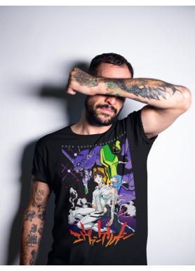 Футболка з аніме принтом Євангеліон оверсайз (S/M/L) Чорний AnimeJ0026