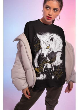 Футболка з аніме принтом Чорна конюшина оверсайз (S/M/L) Чорний AnimeJ1030