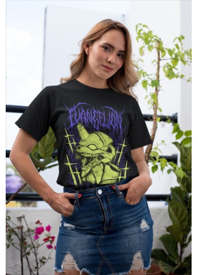 Футболка з аніме принтом Євангеліон оверсайз (S/M/L) Чорний AnimeJ0052