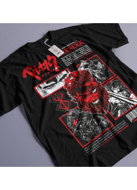 Футболка з аніме принтом Берсерк Гутс Скулл Кнігхт оверсайз (S/M/L) Чорний AnimeJ1090