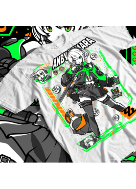 Футболка з аніме принтом Анбй Демара Зенлесс Зоне оверсайз (S/M/L) Чорний AnimeJ0070