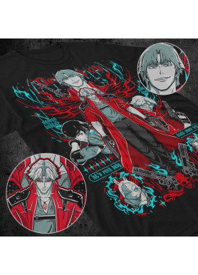 Футболка з аніме принтом Девіл Май Крй Данте оверсайз (S/M/L) Чорний AnimeJ1100