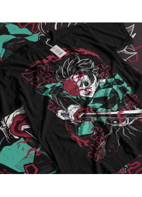 Футболка з аніме принтом Вбивця демонів оверсайз (S/M/L) Чорний AnimeJ1102