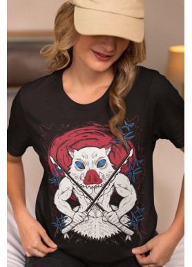 Футболка з аніме принтом Вбивця демонів оверсайз (S/M/L) Чорний AnimeJ0080