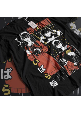 Футболка з аніме принтом Шпигун і сім’я оверсайз (S/M/L) Чорний AnimeJ1135