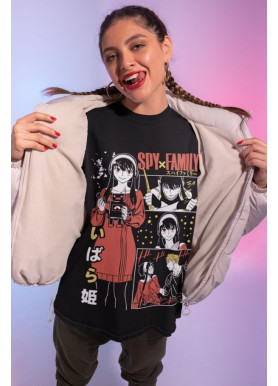 Футболка з аніме принтом Шпигун і сім’я оверсайз (S/M/L) Чорний AnimeJ1135