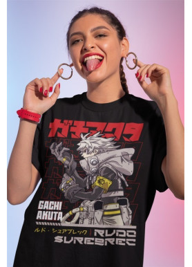 Футболка з аніме принтом Гакхіакута Томе Джапанесе Танкобон оверсайз (S/M/L) Чорний AnimeJ0132