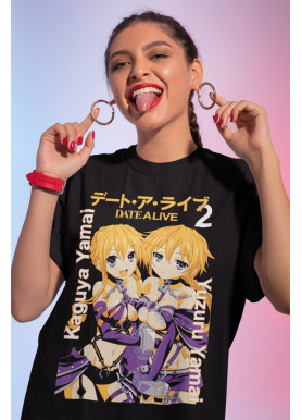 Футболка з аніме принтом Аніме Йамаі Сістер Дате оверсайз (S/M/L) Чорний AnimeJ0136