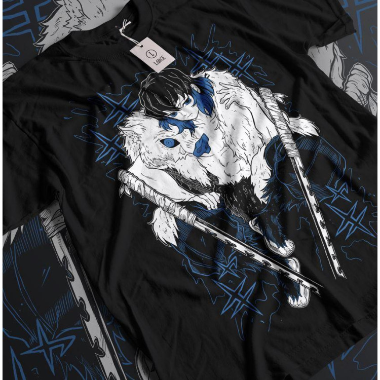 Футболка з аніме принтом Вбивця демонів оверсайз (S/M/L) Чорний AnimeJ1180