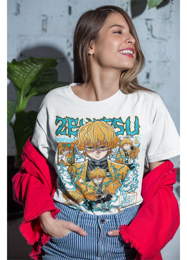 Футболка з аніме принтом Вбивця демонів оверсайз (S/M/L) Чорний AnimeJ0181