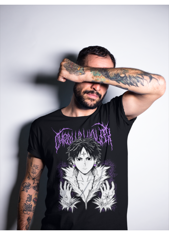 Футболка з аніме принтом Мисливець × Мисливець оверсайз (S/M/L) Чорний AnimeJ0182