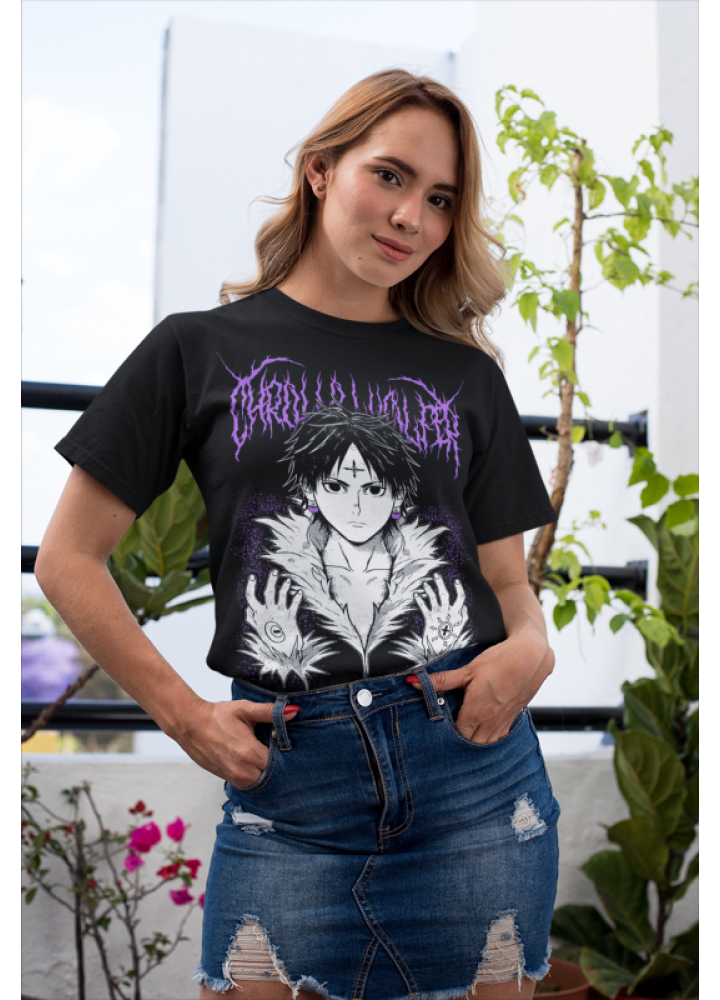 Футболка з аніме принтом Мисливець × Мисливець оверсайз (S/M/L) Чорний AnimeJ0182