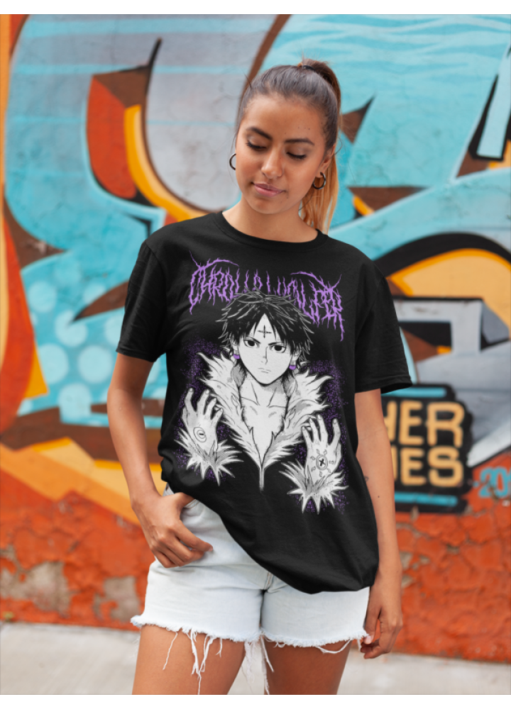 Футболка з аніме принтом Мисливець × Мисливець оверсайз (S/M/L) Чорний AnimeJ0182