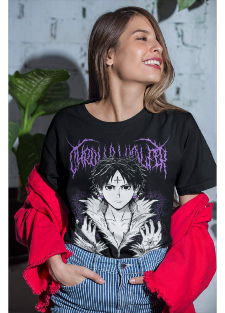 Футболка з аніме принтом Мисливець × Мисливець оверсайз (S/M/L) Чорний AnimeJ0182