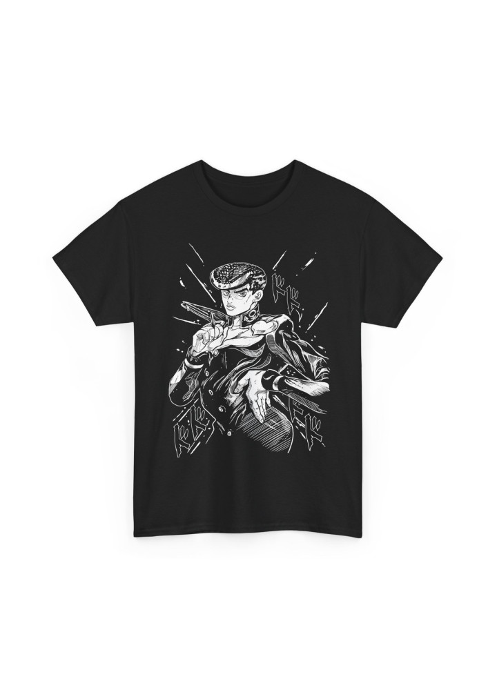 Футболка з аніме принтом Джосуке Кіра Джоджо С оверсайз (S/M/L) Чорний AnimeJ0184