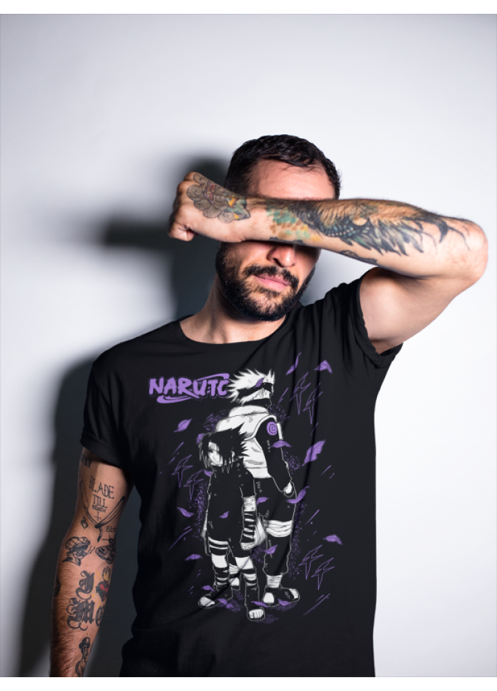 Футболка з аніме принтом Наруто оверсайз (S/M/L) Чорний AnimeJ0191