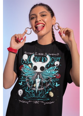 Футболка з аніме принтом Холлов Кнігхт Сілксонг Вінтаге оверсайз (S/M/L) Чорний AnimeJ0209