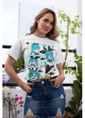 Футболка з аніме принтом Ваіфу Матеріал Аніме Аніме оверсайз (S/M/L) Чорний AnimeJ0222