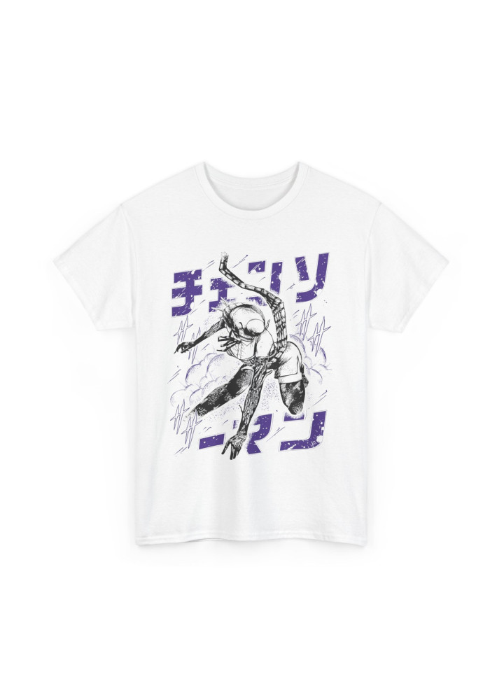 Футболка з аніме принтом Людина-бензопила оверсайз (S/M/L) Чорний AnimeJ0254