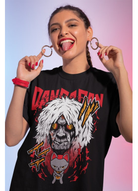 Футболка з аніме принтом Хоррор Аніме Дандадан Окарун оверсайз (S/M/L) Чорний AnimeJ0280